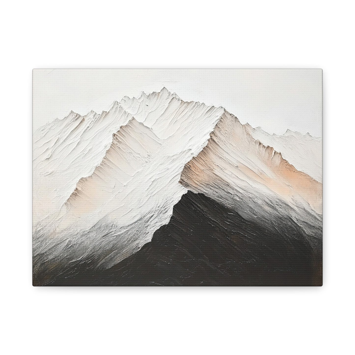 Minimalist Snowy Mountain Canvas - Abstract Mountain Wall Art