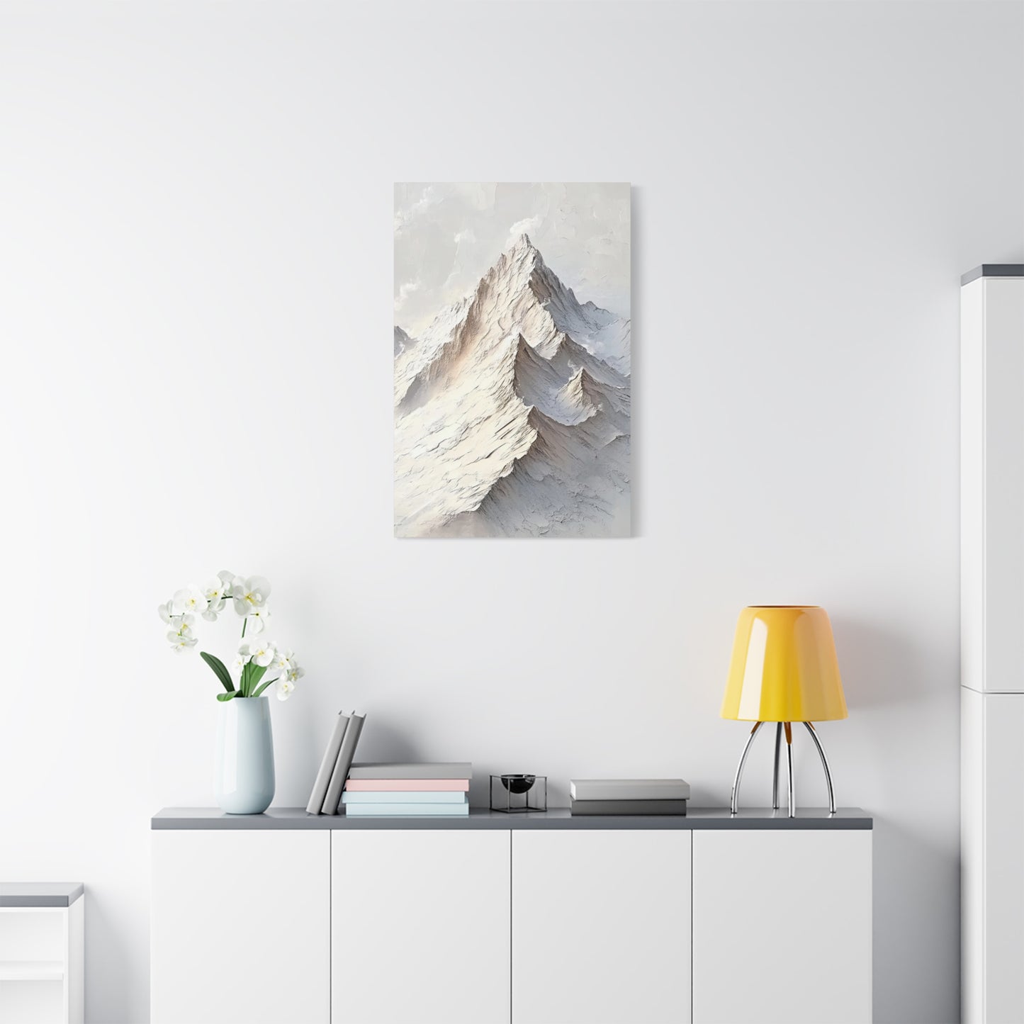 Snowy Mountain Peaks Canvas - Mountain Wall Art