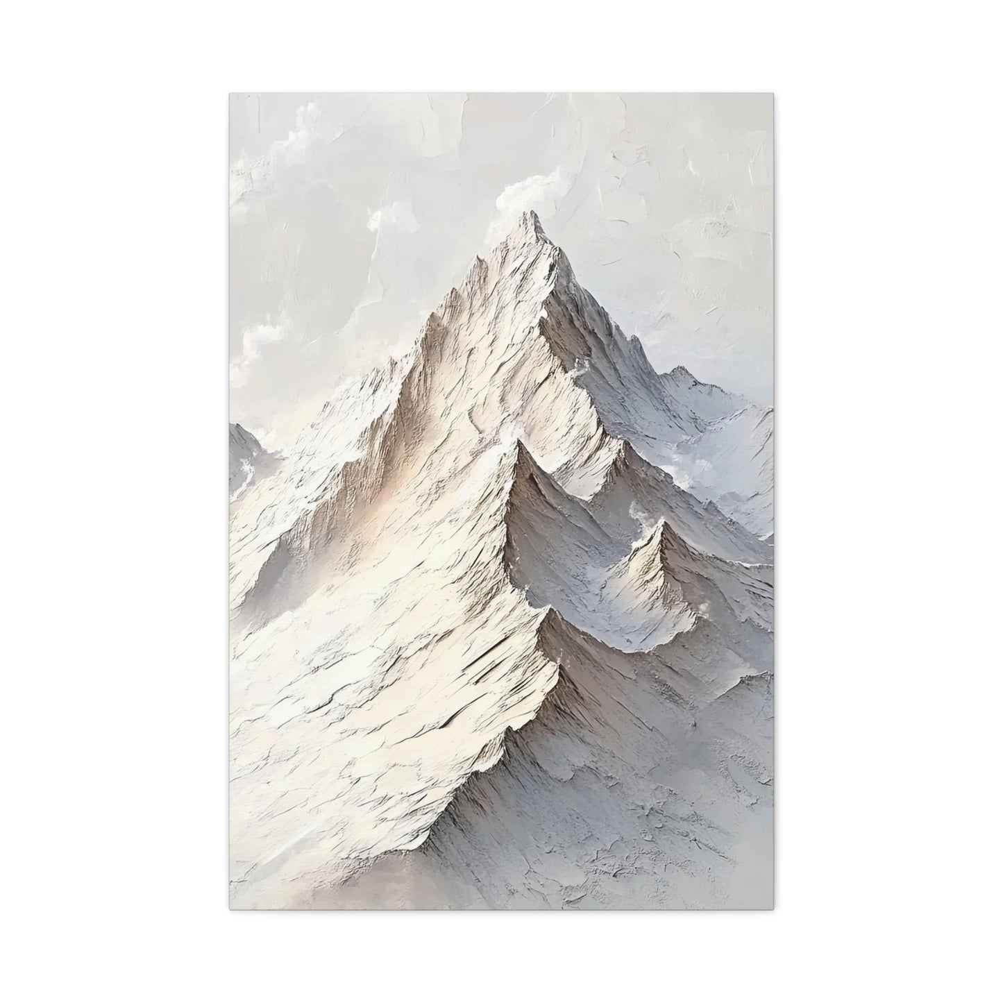 Snowy Mountain Peaks Canvas - Mountain Wall Art