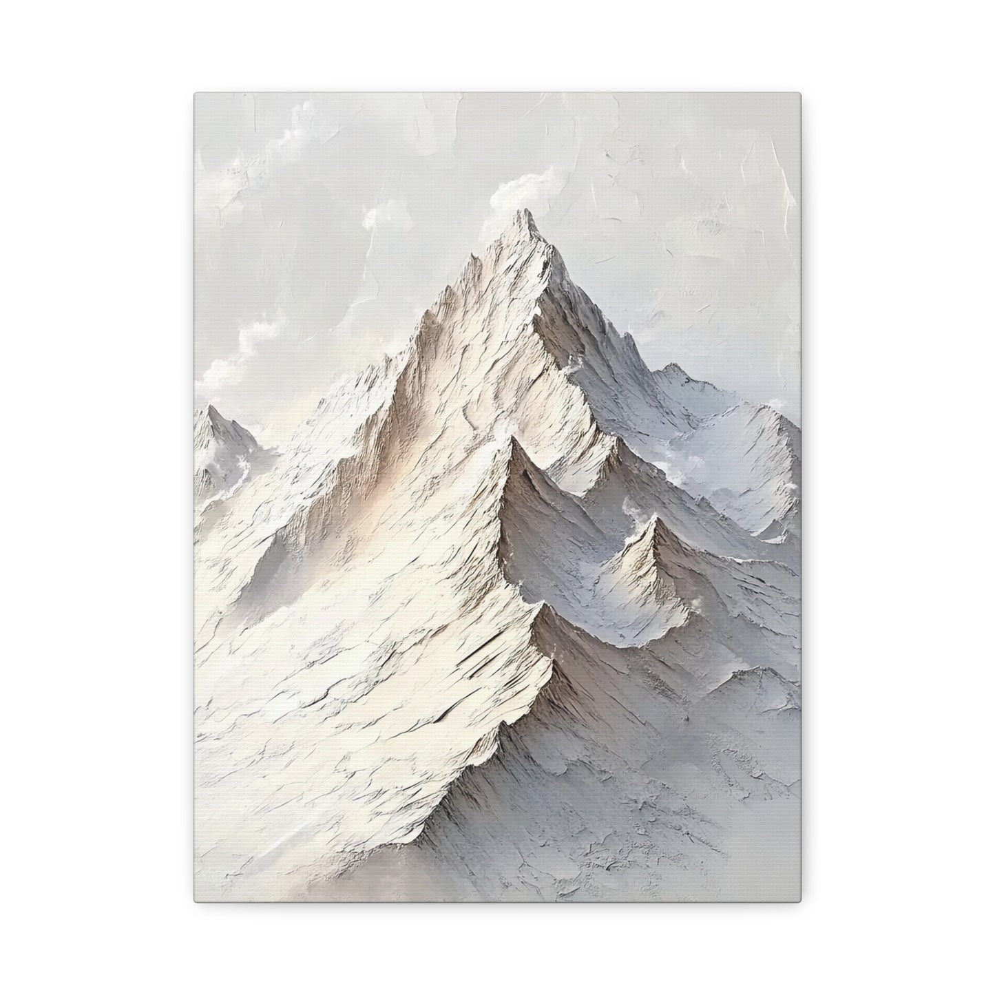 Snowy Mountain Peaks Canvas - Mountain Wall Art