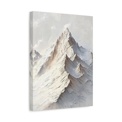 Snowy Mountain Peaks Canvas - Mountain Wall Art