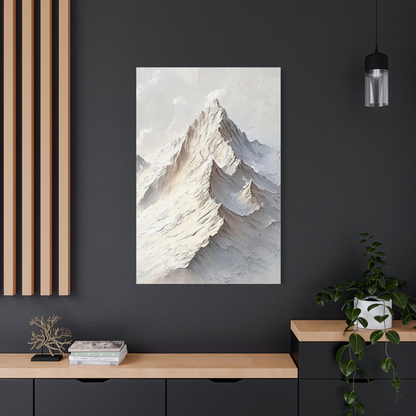 Snowy Mountain Peaks Canvas - Mountain Wall Art