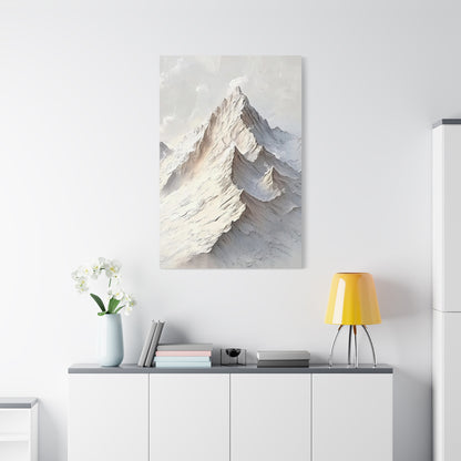 Snowy Mountain Peaks Canvas - Mountain Wall Art