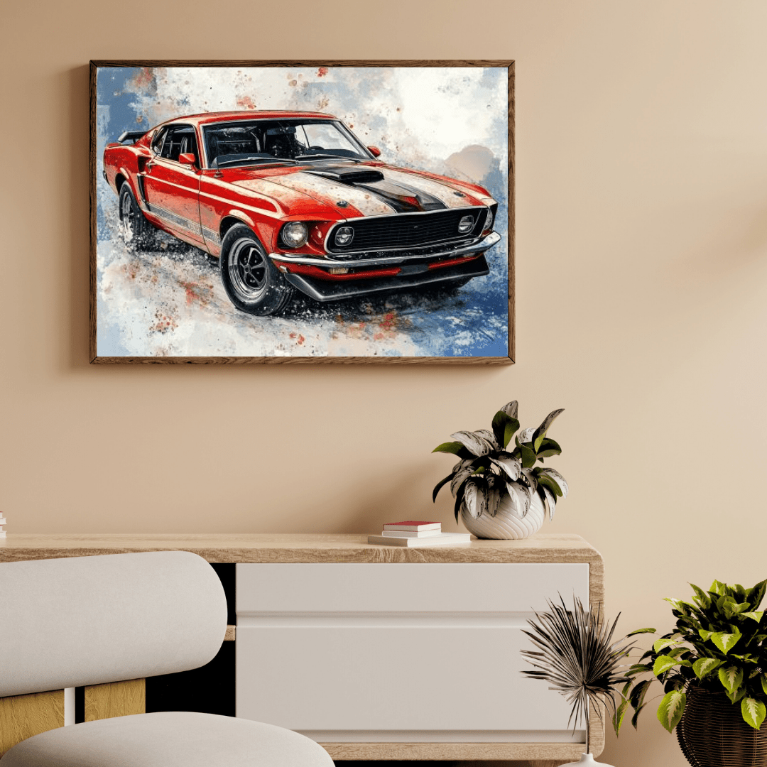 1969 Iconic Mustang - Muscle Car Wall Art - Aestheticanvas