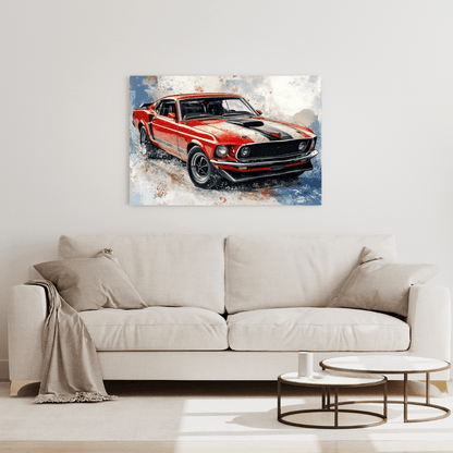 1969 Iconic Mustang - Muscle Car Wall Art - Aestheticanvas