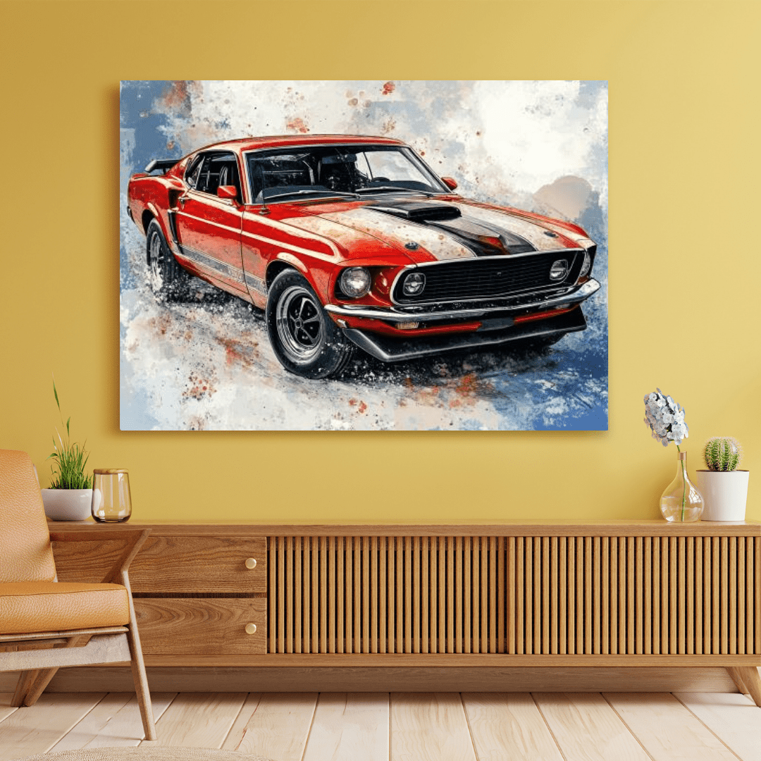 1969 Iconic Mustang - Muscle Car Wall Art - Aestheticanvas