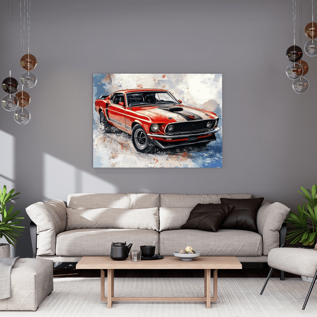 1969 Iconic Mustang - Muscle Car Wall Art - Aestheticanvas