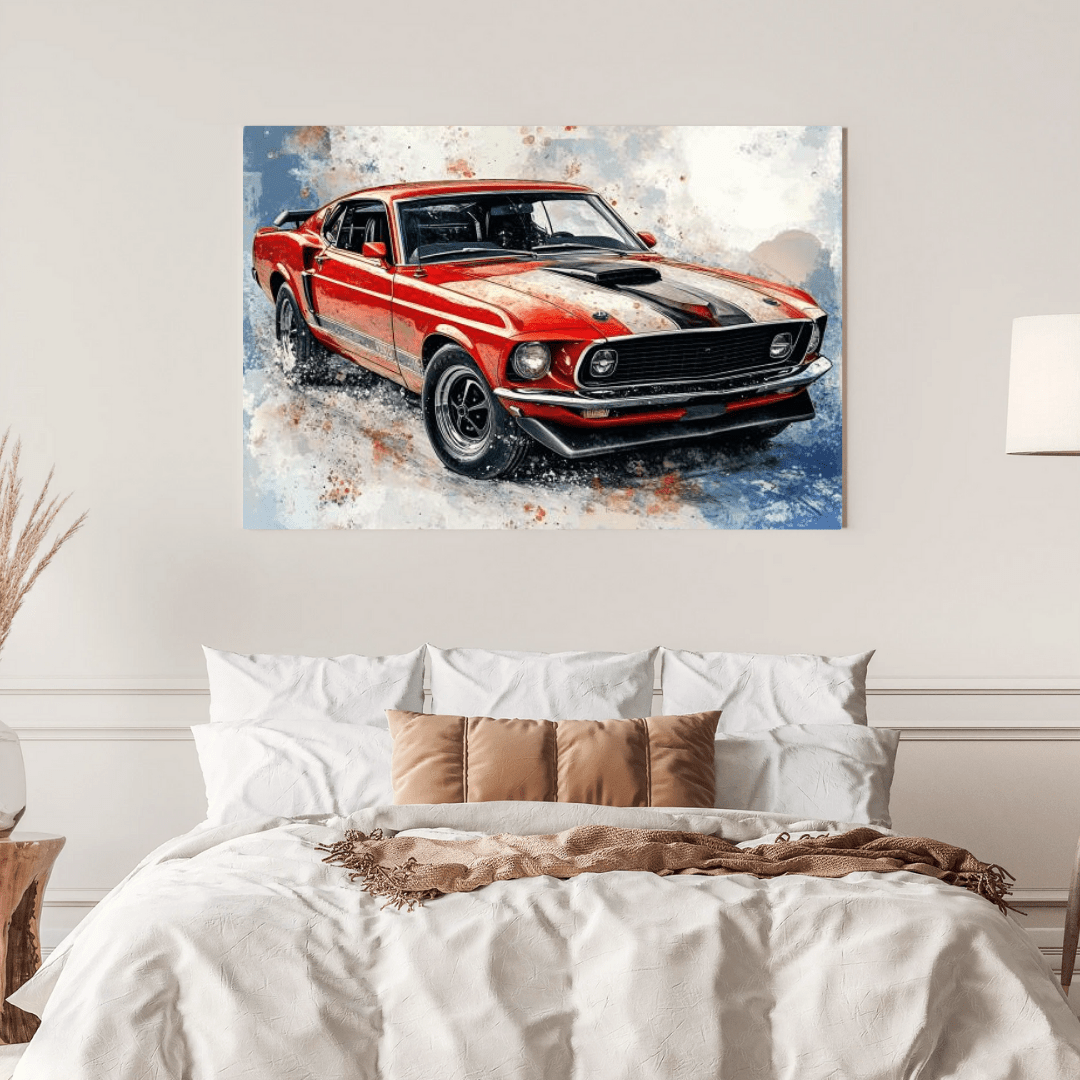 1969 Iconic Mustang - Muscle Car Wall Art - Aestheticanvas