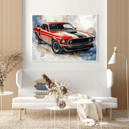 1969 Iconic Mustang - Muscle Car Wall Art - Aestheticanvas