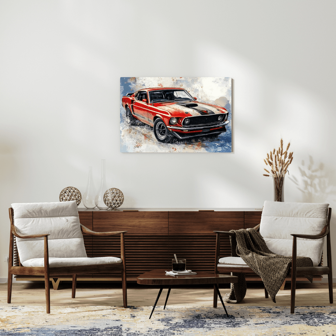 1969 Iconic Mustang - Muscle Car Wall Art - Aestheticanvas