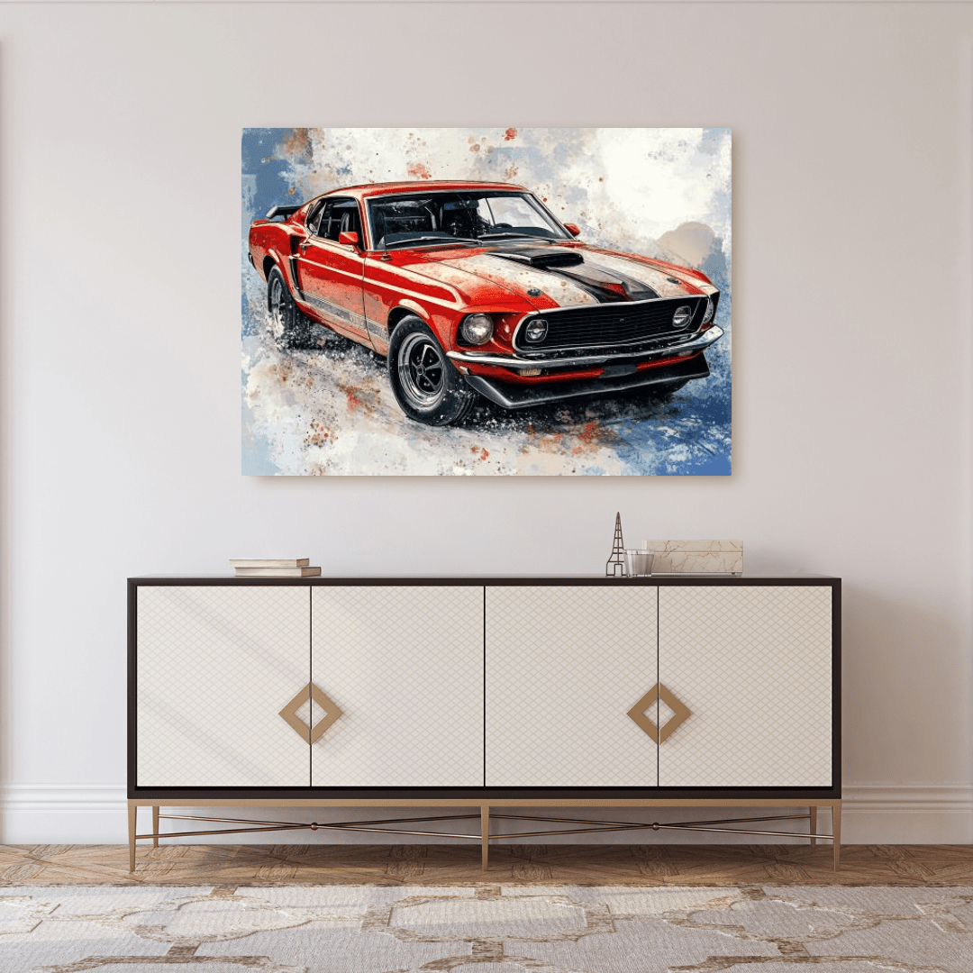 1969 Iconic Mustang - Muscle Car Wall Art - Aestheticanvas