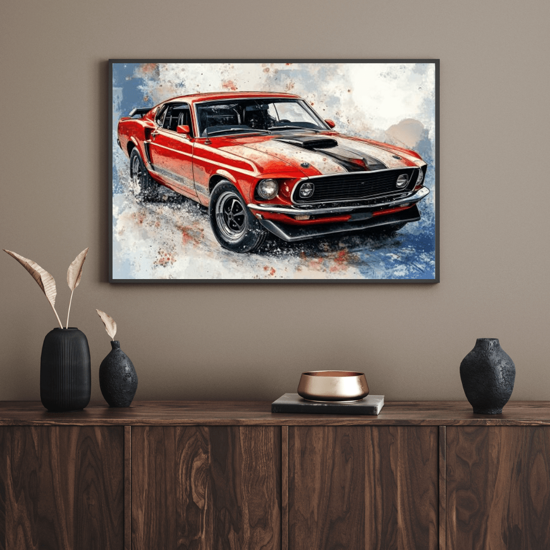 1969 Iconic Mustang - Muscle Car Wall Art - Aestheticanvas