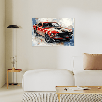 1969 Iconic Mustang - Muscle Car Wall Art - Aestheticanvas