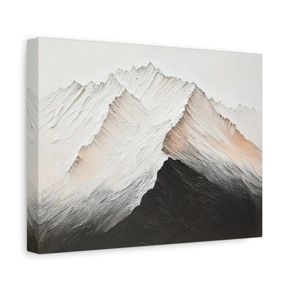 Minimalist Snowy Mountain Canvas - Abstract Mountain Wall Art