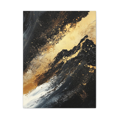 Golden Marble Gradient Canvas - Golden Abstract Wall Art