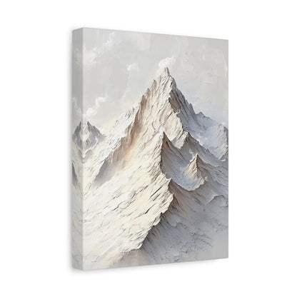 Snowy Mountain Peaks Canvas - Mountain Wall Art