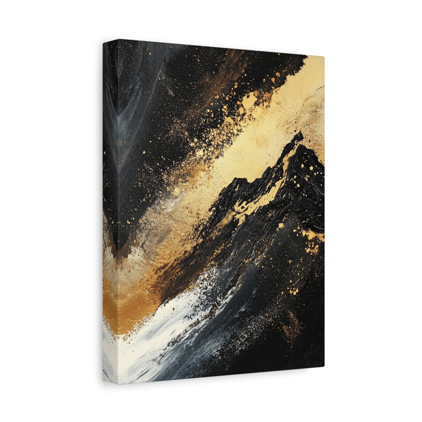 Golden Marble Gradient Canvas - Golden Abstract Wall Art