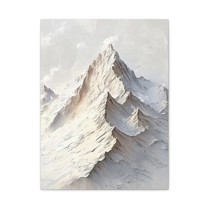 Snowy Mountain Peaks Canvas - Mountain Wall Art