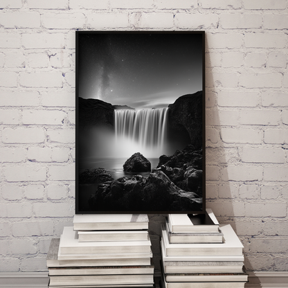 Serene Midnight Falls - Nature Wall Art