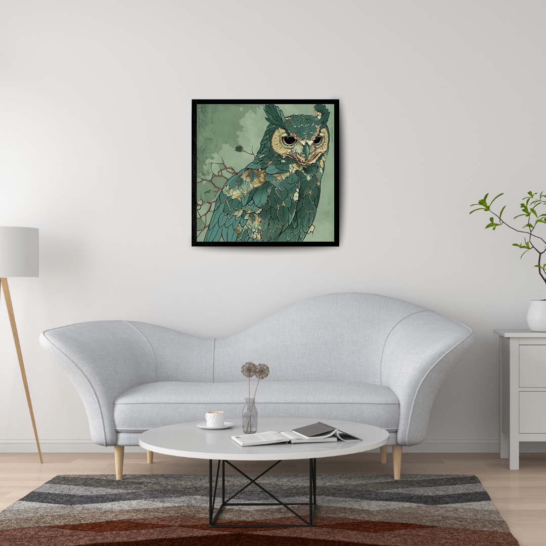 Abstract Mosaic Owl - Bird Wall Art - Aestheticanvas