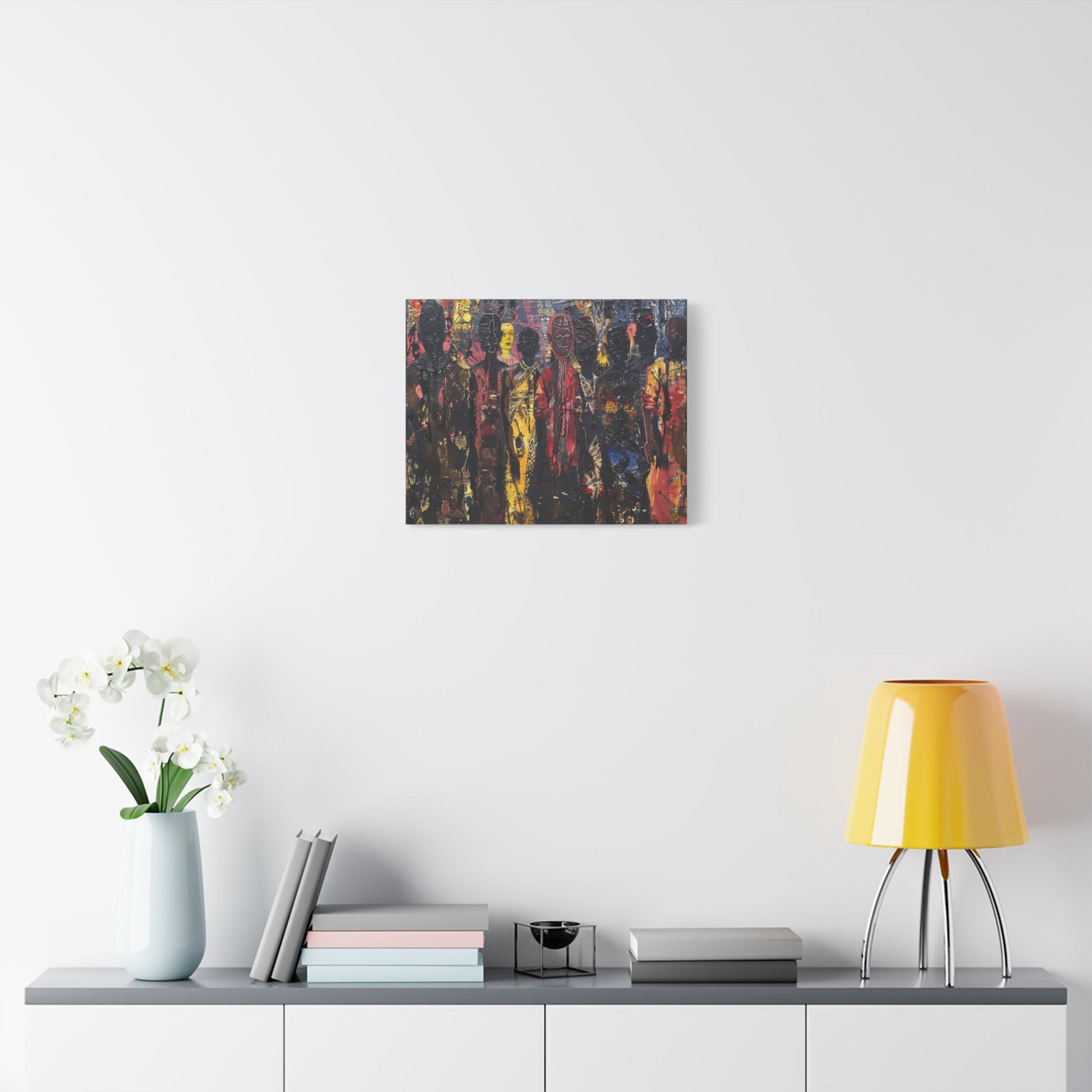 Abstract Tribal Figures - Cultural Canvas Print - Aestheticanvas