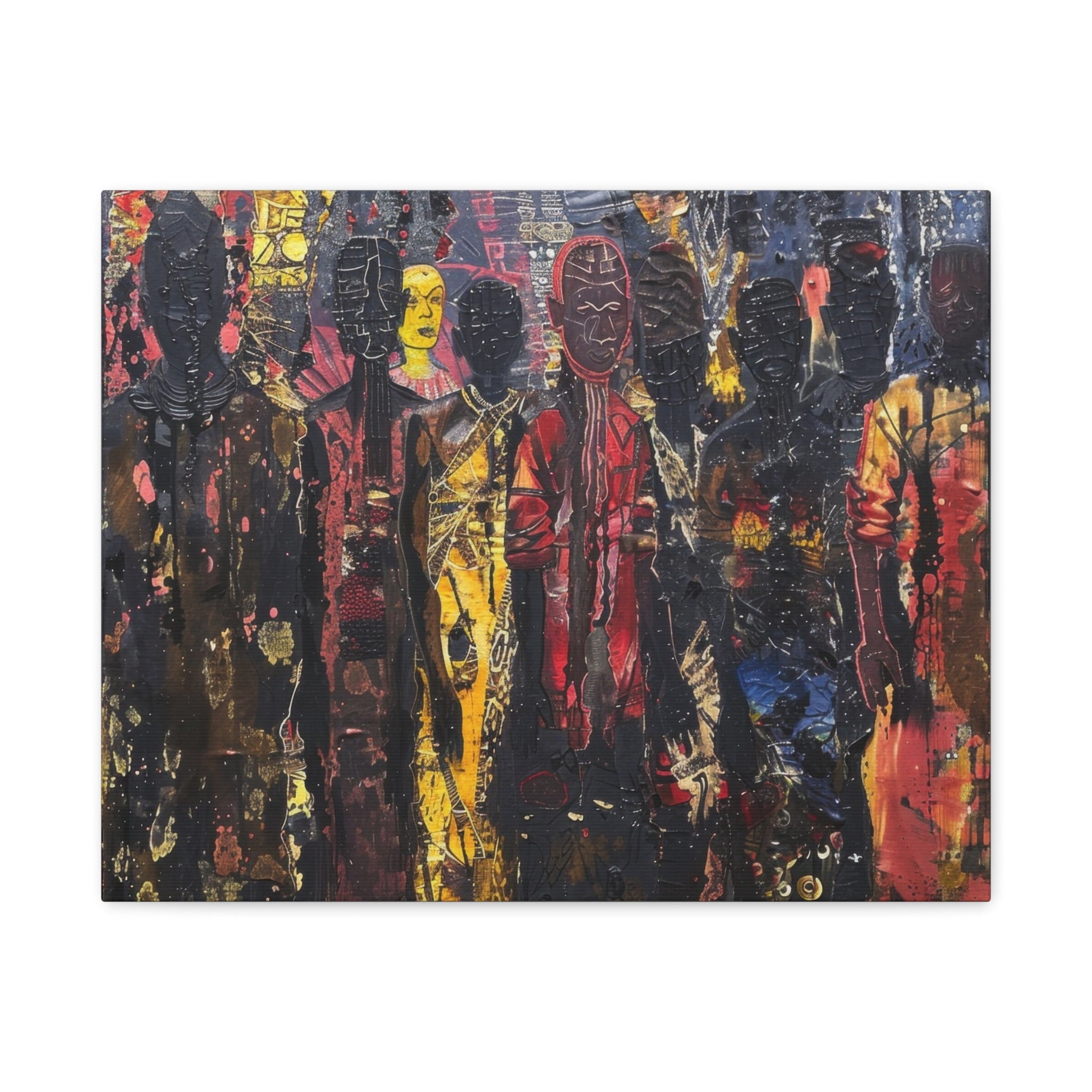 Abstract Tribal Figures - Cultural Canvas Print - Aestheticanvas