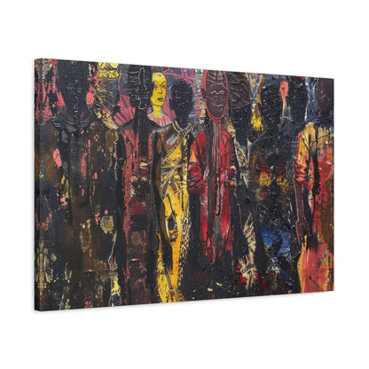 Abstract Tribal Figures - Cultural Canvas Print - Aestheticanvas