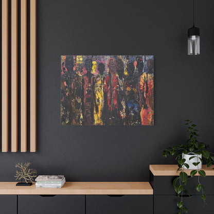 Abstract Tribal Figures - Cultural Canvas Print - Aestheticanvas