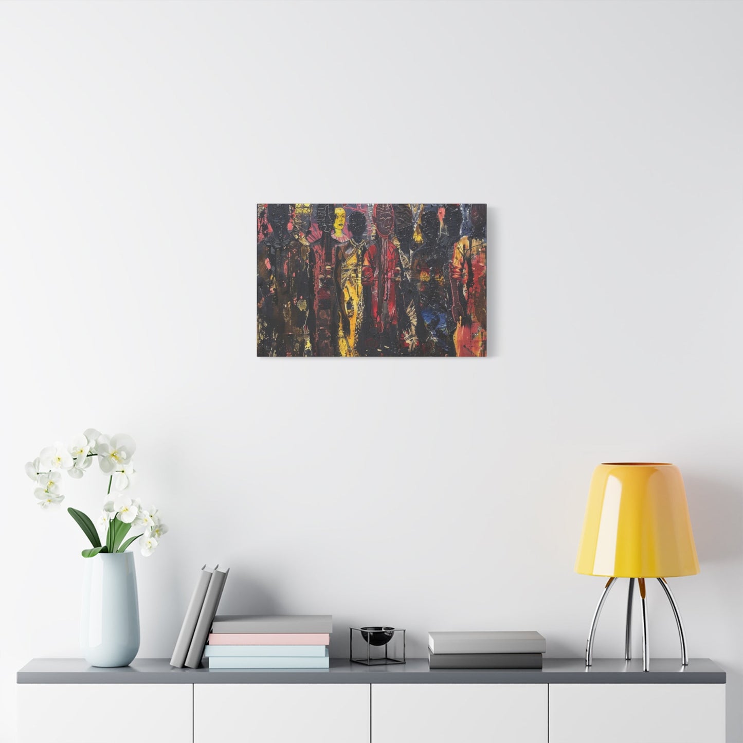 Abstract Tribal Figures - Cultural Canvas Print - Aestheticanvas