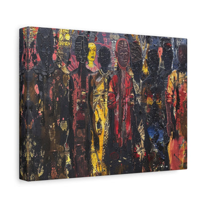 Abstract Tribal Figures - Cultural Canvas Print - Aestheticanvas