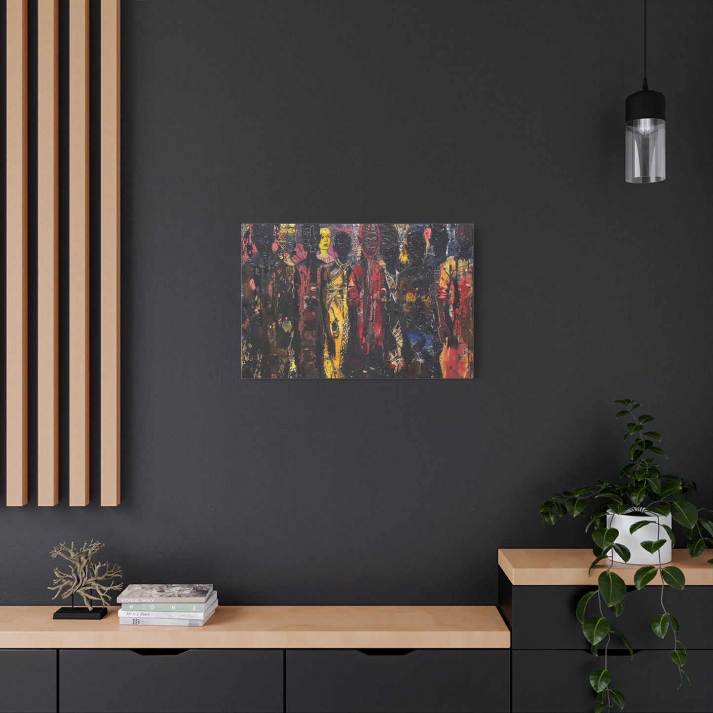 Abstract Tribal Figures - Cultural Canvas Print - Aestheticanvas