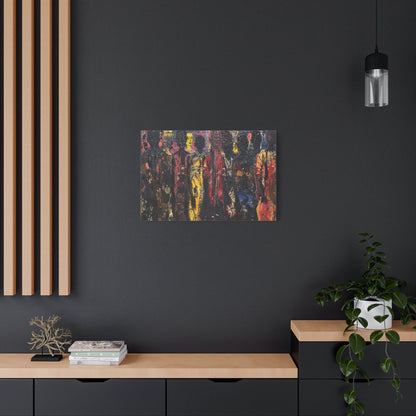 Abstract Tribal Figures - Cultural Canvas Print - Aestheticanvas