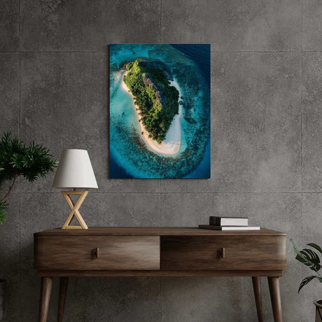 Aerial View of Idyllic Tropical Island - Landscape Wall Art - Aestheticanvas