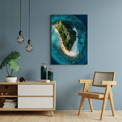 Aerial View of Idyllic Tropical Island - Landscape Wall Art - Aestheticanvas