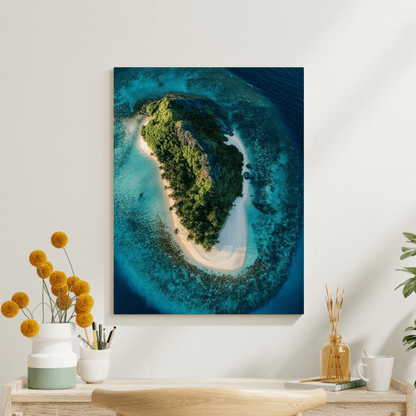 Aerial View of Idyllic Tropical Island - Landscape Wall Art - Aestheticanvas