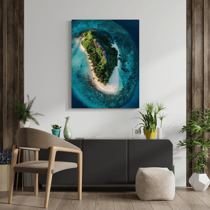 Aerial View of Idyllic Tropical Island - Landscape Wall Art - Aestheticanvas