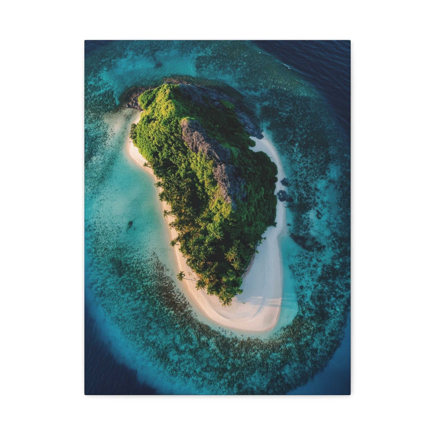 Aerial View of Idyllic Tropical Island - Landscape Wall Art - Aestheticanvas