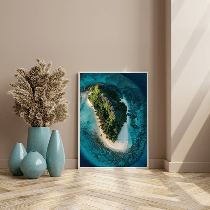 Aerial View of Idyllic Tropical Island - Landscape Wall Art - Aestheticanvas