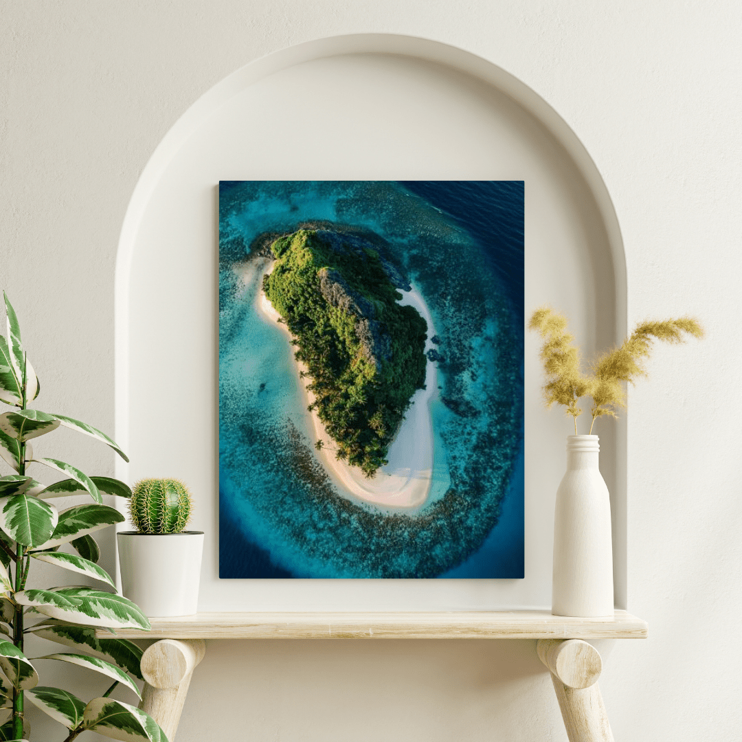 Aerial View of Idyllic Tropical Island - Landscape Wall Art - Aestheticanvas