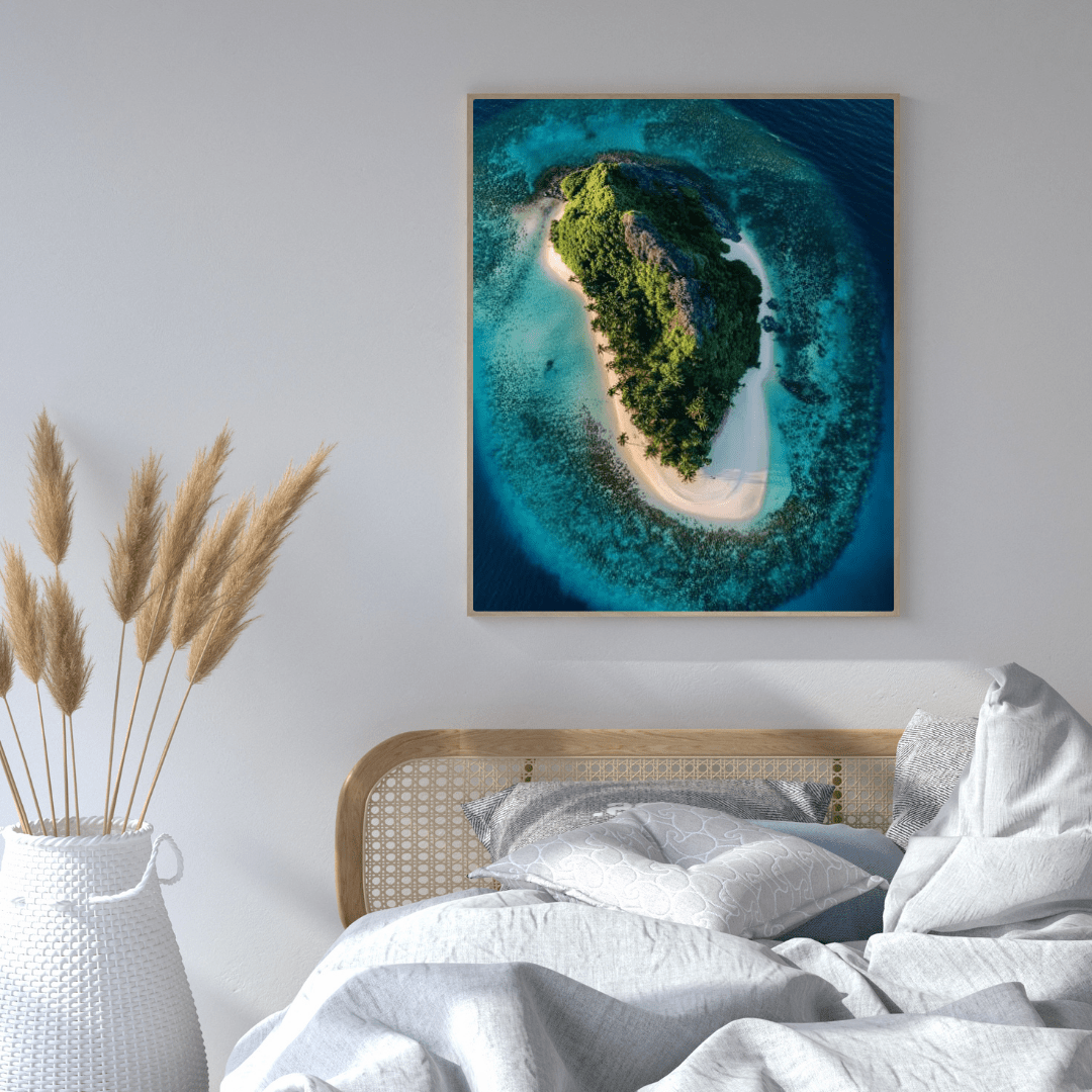 Aerial View of Idyllic Tropical Island - Landscape Wall Art - Aestheticanvas