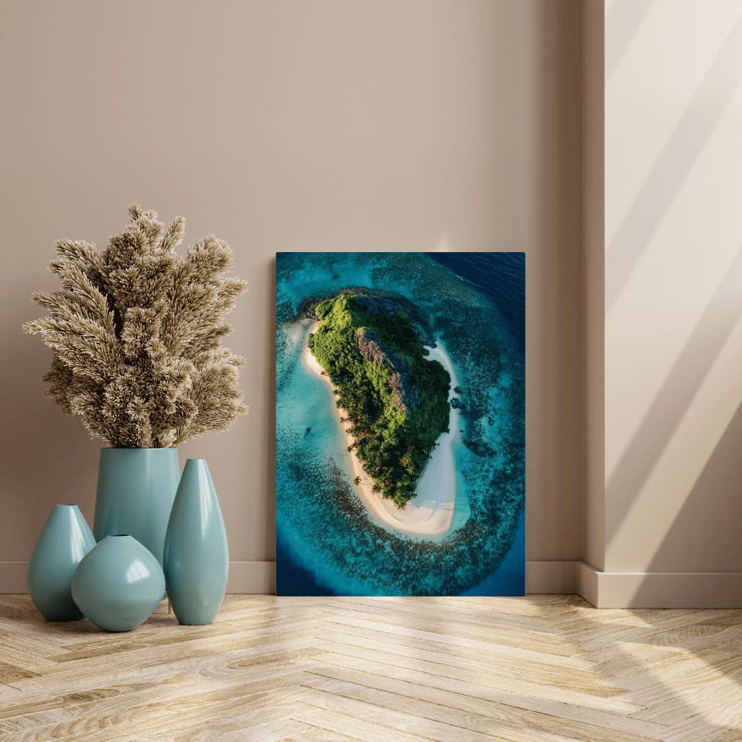 Aerial View of Idyllic Tropical Island - Landscape Wall Art - Aestheticanvas