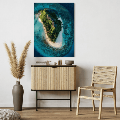 Aerial View of Idyllic Tropical Island - Landscape Wall Art - Aestheticanvas