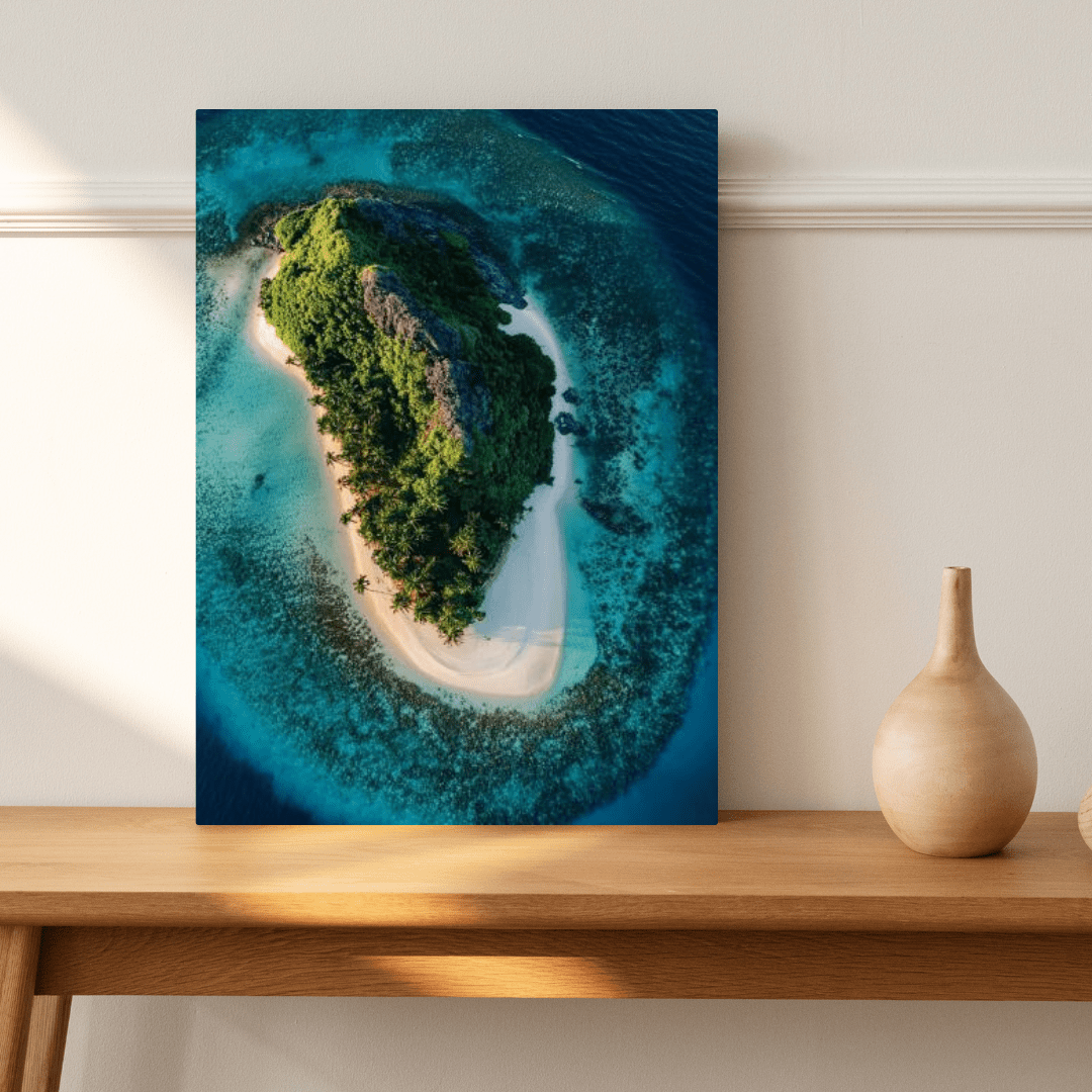 Aerial View of Idyllic Tropical Island - Landscape Wall Art - Aestheticanvas