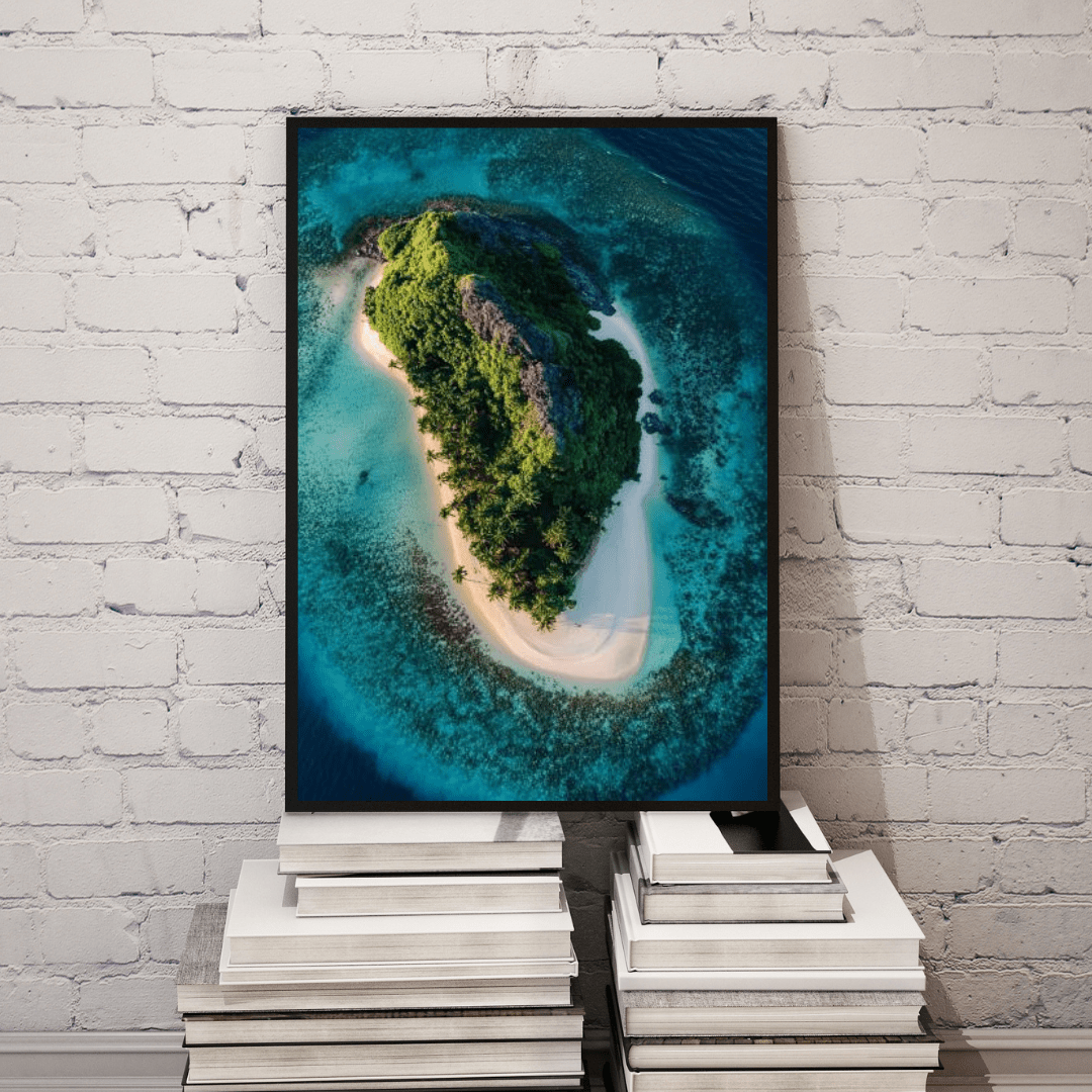 Aerial View of Idyllic Tropical Island - Landscape Wall Art - Aestheticanvas