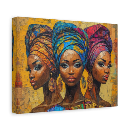 African Elegance: Three Sisters - Portrait Wall Art - Aestheticanvas