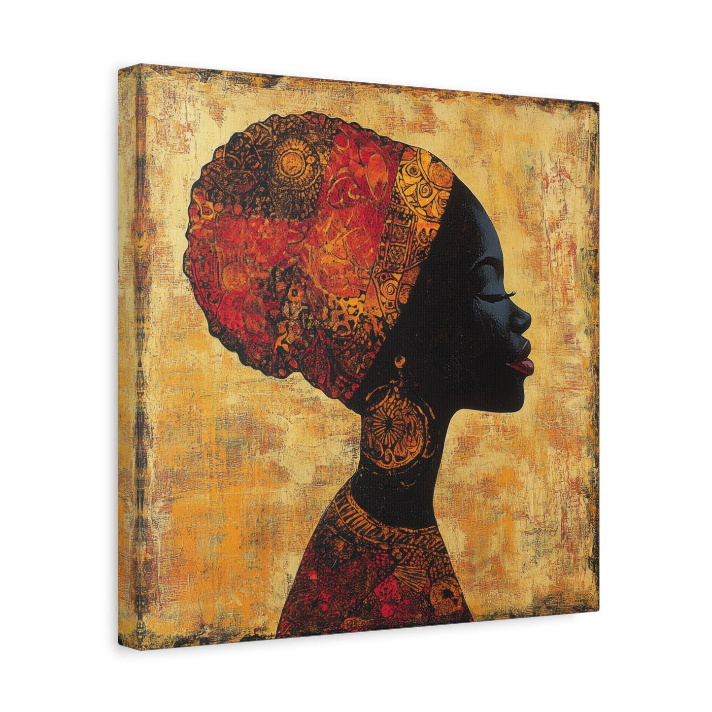 African Queen Profile - Portrait Canvas Print - Aestheticanvas