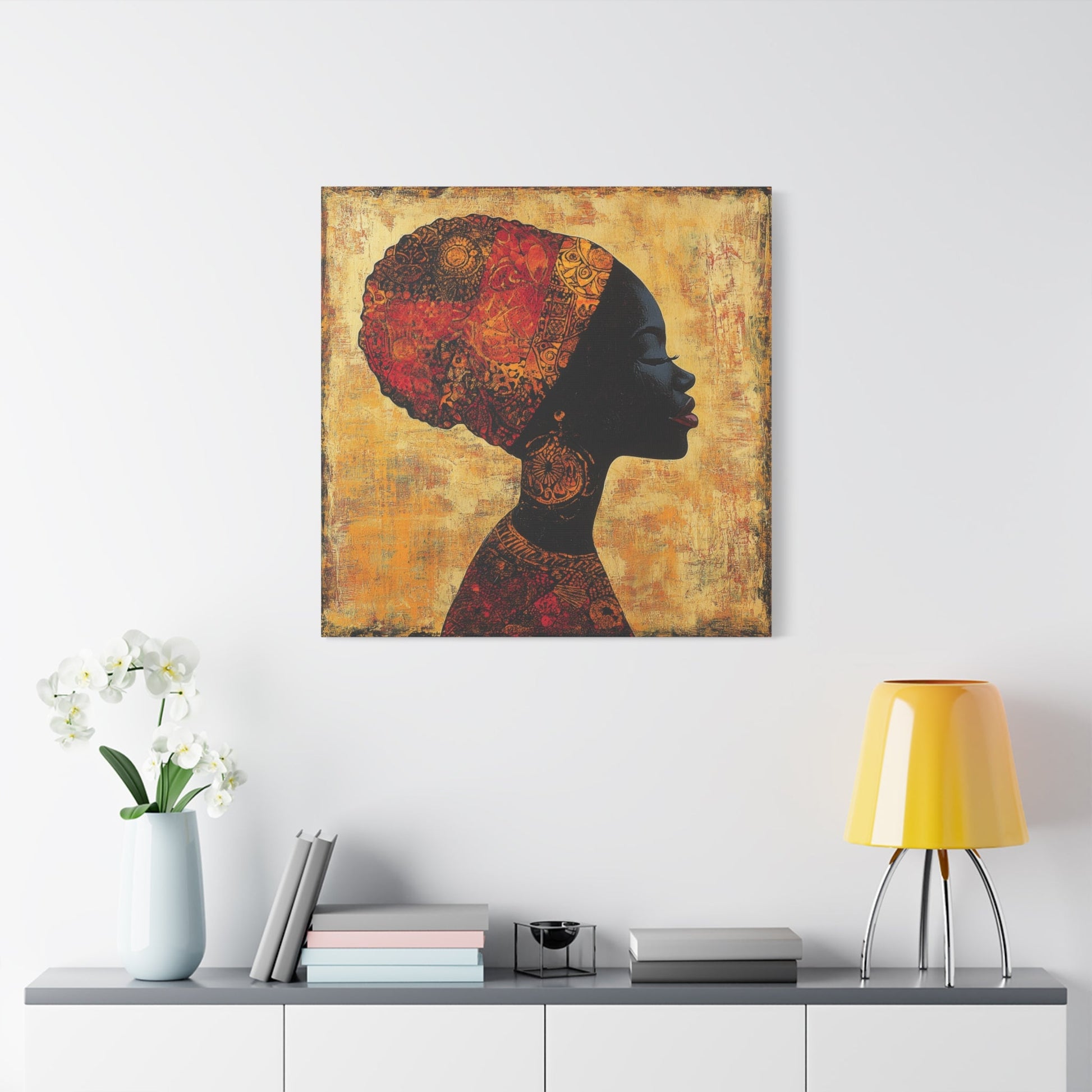 African Queen Profile - Portrait Canvas Print - Aestheticanvas