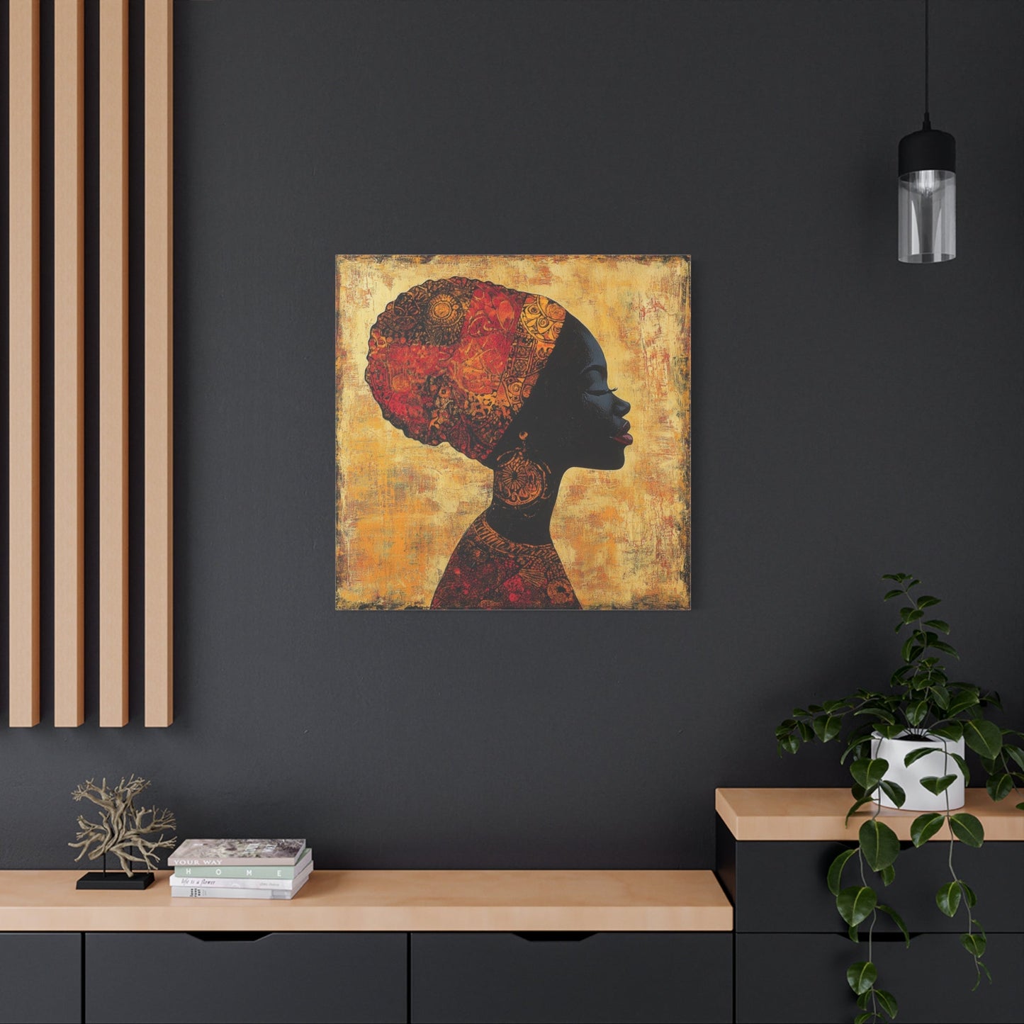 African Queen Profile - Portrait Canvas Print - Aestheticanvas