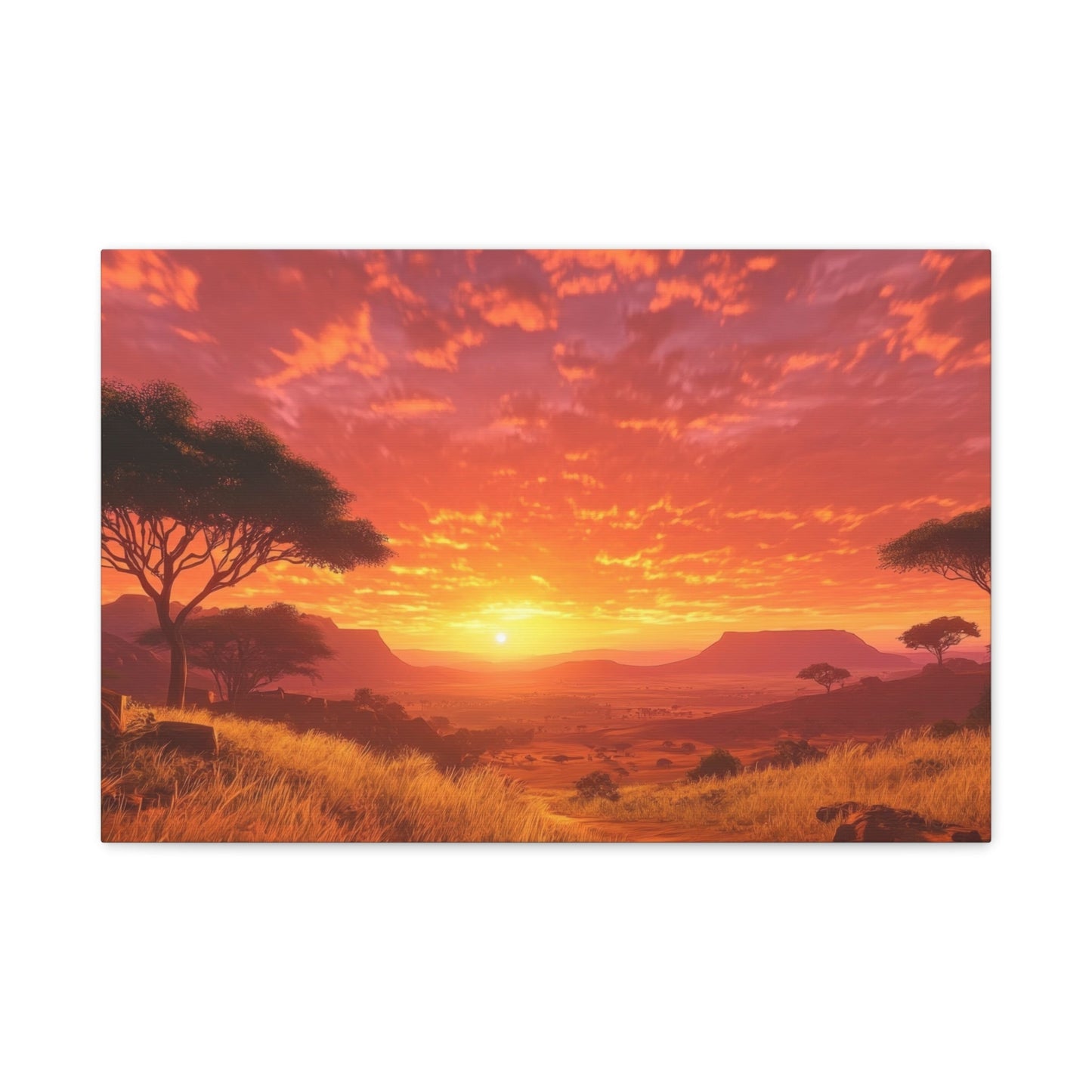 African Savannah Golden Dusk - Nature Wall Art - Aestheticanvas