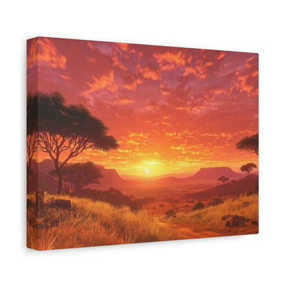 African Savannah Golden Dusk - Nature Wall Art - Aestheticanvas